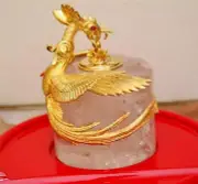 MONTEGRAPPA ETERNAL BIRD INK POT SOLID 18 KARAT GOLD VERY RARE # 18/50 BRAND NEW