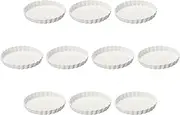 Set of 10 White Round 5 Pie Plates, 5.1 x 1.0 inches (13.1 x 2.6 cm) | Pie Plate, Ceramic, Setomonohonpo