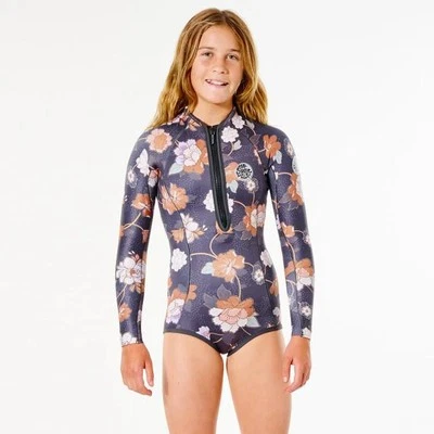 Rip Curl Junior Girls 8 G Bomb SUB SPRING Wetsuit Springsuit - WSP9LJ Black