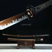 1095 Carbon Steel With Gold Blade Scabbard Real Japanese Katana Samurai Sword.