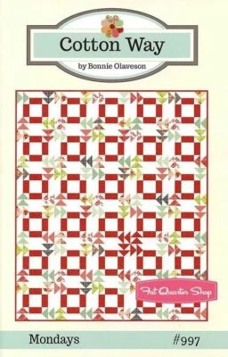 Quilt Pattern MONDAYS Moda COTTON WAY Bonnie Camille FAT QTR FRIENDLY Handmade