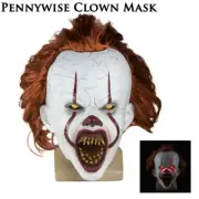 LED Pennywise Clown Mask Halloween Stephen King's It Mask Scary Mask Cosplay