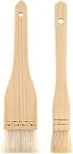 2PCS Flat Hake Paint Brushes, Hake Brush for Watercolor Brush Paint Artist Painting Brushes Set Sheep Hair Bristle for Watercolor, Wash Ceramic Pottery (1 Inch, 2 Inch)