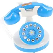 SUPVOX Vintage Rotary Telephone for Interactive Pretend Play Simulation Phone Lightweight and Portable Blue Educational Role for Imaginative Scene Games