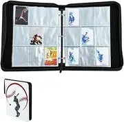 Baseball Card Binder | 9 Pocket Baseball Card Holder,Fits 900 Cards Card Album with Zipper and 50 Removable Sleeves for Football Cards Yechun