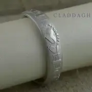 IRISH 10K White Gold Claddagh Wedding Ring Comfort Fit Made in Ireland BORU 10.5