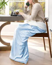 St. James Home The Work Sack Velvet and Sherpa Wearable Throw os Blue