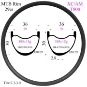 Superlight 29er Carbon Fiber XC MTB Rims Hookless Tubeless Bicycle Wheel 28Hole
