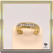 Yellow Plated 925 Silver Band 0.25 CTW Natural Diamond Size 10 Mens 4.1g Ring