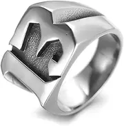 [Generic] Lucky Number 13 Biker Ring Silver 361L Titanium Steel Band for Men teenager