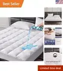 Goose Feathers Down Mattress Pad, Quilted Twin Size Mattress Protector Waterp...