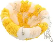 Totority Birdcage Accessories Parrot Winter Bed Hideout Winter Bird Nest Pigeon Egg Nest Finch Cage Sleeping Bed Parrot Sleeping Bed Parakeet Warm Bed Cockatiels Bed Yellow Cotton