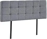 Linen Fabric Double Bed Deluxe Headboard BedHead - Grey