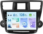 GPS Navigation 10inch IPS Car Radio Stereo for Toyota Highlander Kluger 2009-2014 Android 14 Head Unit Carplay WiFi Bluetooth Mirror Link USB SWC 6GB+128GB