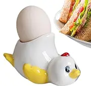 Ceramic Egg Cup Holder, Novelty Egg Cups Holder for Boiled Eggs, Funny Duck Shape EggCup Stand, Adorable Eggs Storage for Easter Kitchen Home Table Decoration