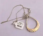 Ann Taylor Loft Silvertone Teardrop Necklace With Tag
