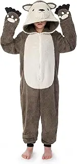 [IIMMER] Halloween Unisex Kids Plush Sea Otter Onesie Hoodie Jumpsuit 4-12 Years