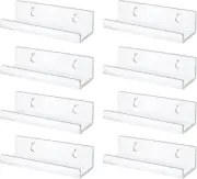 8 Pack Vinyl Record Shelf Wall Mount, 4"/10 CM Clear Acrylic Cd Rack, Invisible