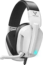 Vakedy HW11 Wired Gaming Headset for PS5,Xbox Series X|S, Xbox One, PS4,Switch,PC (White)