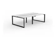 OL Anvil 4-User Double Sided Workspace White Top with Black Frame