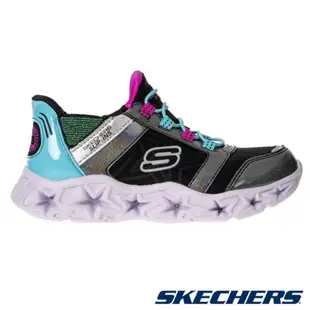 SKECHERS GALAXY LIGHTS 童鞋 大童 慢跑 燈鞋 瞬穿舒適科技 黑水藍303701LBKMT