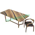 Handmade Walnut Epoxy Resin Tabletop – Luxury Live Edge Coffee Table, Dining Tab