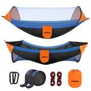 Camping Hammock with Mosquito Net Portable Single Hammock with Tree Straps Ea...