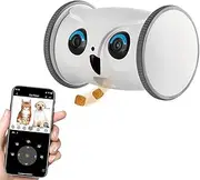 Owl Robot: Movable Full HD Pet Camera with Treat Dispenser, Interactive Toy for Dogs and Cats, Mobile Control via App…