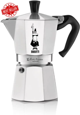 Moka Express Stovetop Espresso Maker 3 Cup 130ml Aluminium Italian Coffee Pot