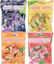 3 BAGS Okio Gummy Candy 3.52 oz Grape Strawberry Mango Orange - Choose a Flavor!