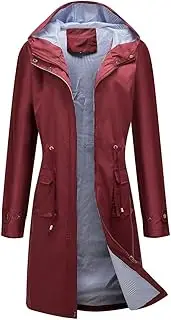 [MODFUL] Women Long Sleeve Rainproof Jacket Waterproof Windbreaker Hooded Lightweight Windproof Outdoor Coat