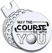 GEYGIE May The Course Be with You Golf Ball Marker with Magnetic Hat Clip, Funny Golf Men Woman