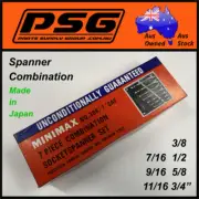 Spanner Combination Set 3/8" to 3/4" Socket and Spanner. MINIMAX Made in Japan