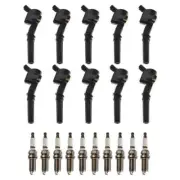 Ignition Coil & Iridium Spark Plug Kit Set for Ford Pickup Truck Van 6.8 V10