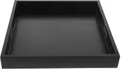 DECHOUS Platter Box Wooden Serving Tray Plate Wood Black Sturdy Snack Tray Decor Square Coffee Table Tray with Handle Candle Tray Tea Tray for Countertop Centerpiece Farmhouse Tray