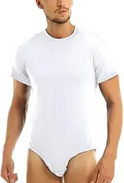 [Panegy] Men's Short Sleeve Shorts Set Jumpsuit Pajama One Piece Snap Down Crotch Bodysuit Rompers