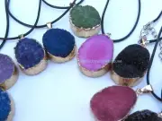wholesale necklace 20pcs quartz agate druzy geode stone pendant jewelry