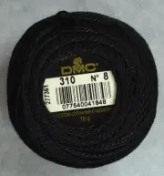 DMC Perle (Pearl) 8 Cotton #310 BLACK 10g Ball 80m