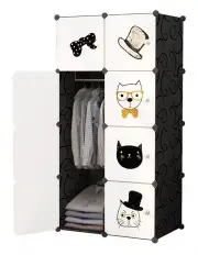 [SOGA] Portable Foldable Closet Wardrobe 8 Cubes in Black