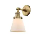 Innovations 1 Light Small Cone Sconce in Brushed Brass - 203-BB-G61