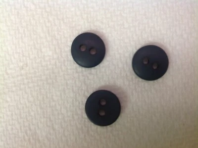 NEW 25 PC PKG 3/8 INCH BLACK DULL FINISH BUTTONS