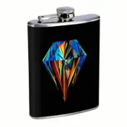 Diamond Em1 Flask 8oz Stainless Steel Hip Drinking Whiskey