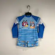 DreamWave Bluey 2 Piece Rashguard & Swim Trunk Set, Toddler Boy's Size 5T - Blue