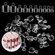 Annhua Fake Toenail Tips 500 Pcs Full Cover False Toe Nail Tips, Clear Acrylic Nail Tips with 10 Different Sizes for Toe nail, False Toe Nail Tips for Nail DIY Salon|Nail Extensions|Nail Art