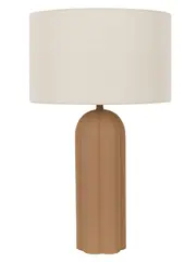 Mulberry 1 Light Table Lamp in Clay with Linen Shade