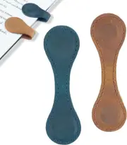 2Pcs Magnetic Bookmarks, Leather Magnetic Bookmarks for Women, Double-Sided
