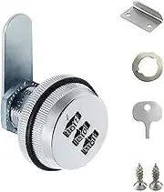 LxcshLjx Combination Cam Lock, Combination Cabinet Lock, Chrome Zinc Alloy Password Coded Lock, 3-Digit Security Locks, Wardrobe Lock, Drawer Lock for Gym Storage, Toolbox, Deposit Box, Mailbox