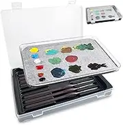 Kreapa Wet Palette Pallet for Miniatures- Stay Acrylic Painting pallets Miniatures,Paint Brush Holder Organizer Storage containers Grey