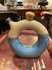 Vintage Potter Doughnut Flask/Wine Pitcher