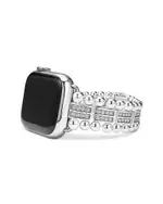 Lagos Smart Caviar Sterling Silver Two Row Diamond Apple Watch Bracelet
